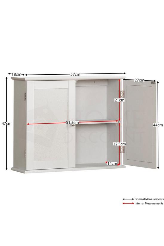 Home Discount Bath Vida Priano 2 Door Mirrored Wall Mounted Cabinet With Shelves Bathroom Storage 470 x 570 x 180 mm 2
