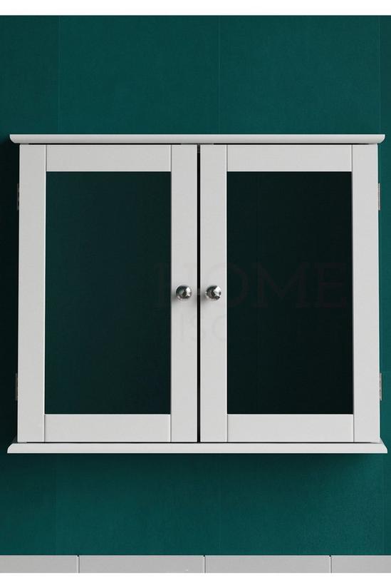 Home Discount Bath Vida Priano 2 Door Mirrored Wall Mounted Cabinet With Shelves Bathroom Storage 470 x 570 x 180 mm 3