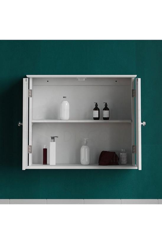 Home Discount Bath Vida Priano 2 Door Mirrored Wall Mounted Cabinet With Shelves Bathroom Storage 470 x 570 x 180 mm 4