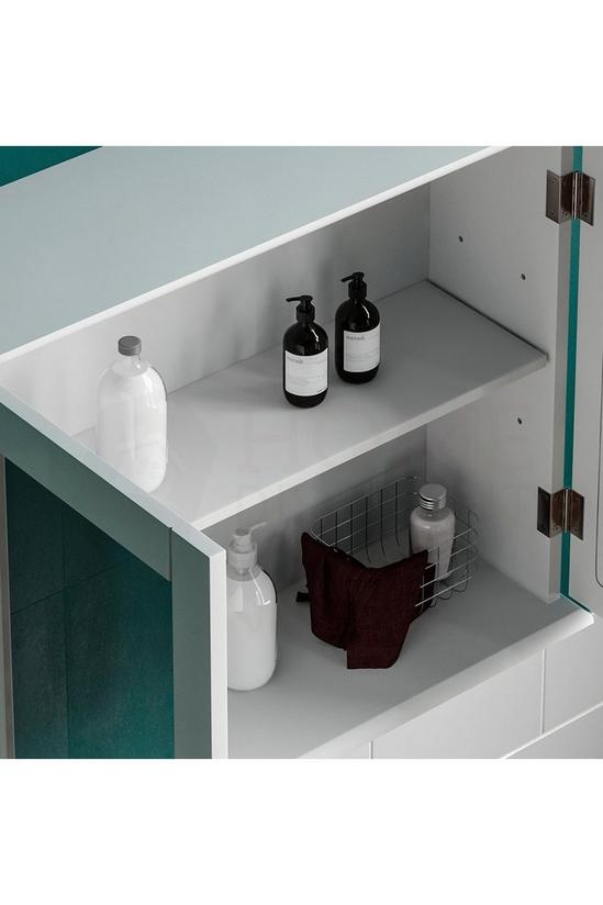 Home Discount Bath Vida Priano 2 Door Mirrored Wall Mounted Cabinet With Shelves Bathroom Storage 470 x 570 x 180 mm 5