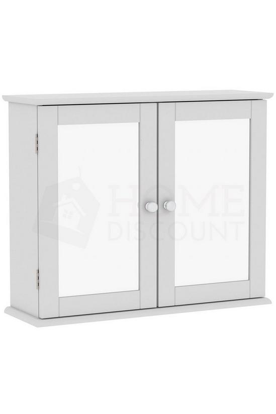 Home Discount Bath Vida Priano 2 Door Mirrored Wall Mounted Cabinet With Shelves Bathroom Storage 470 x 570 x 180 mm 6