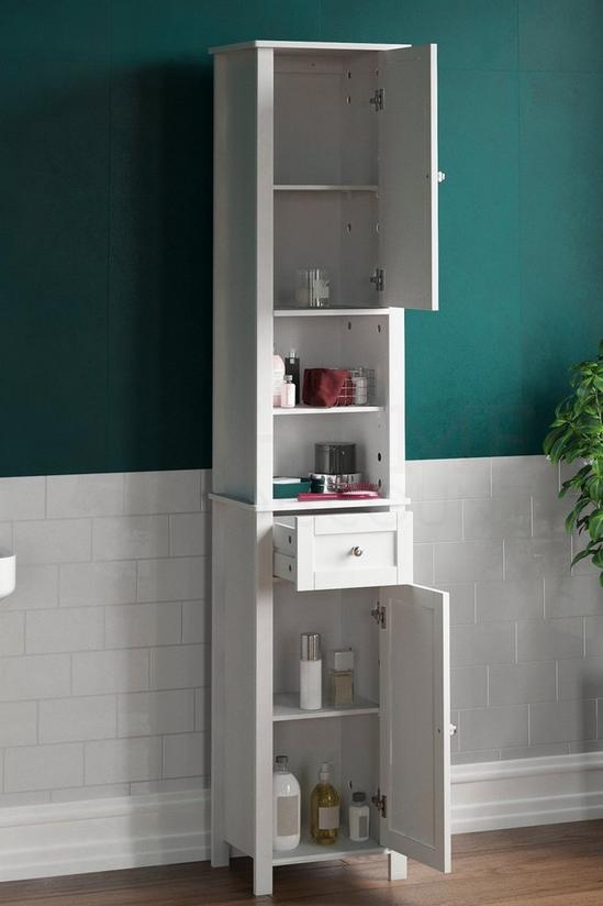 Home Discount Bath Vida Priano Mirrored 2 Door 1 Drawer With Shelves Tall Cabinet Bathroom Storage 1900 x 400 x 300 mm 3
