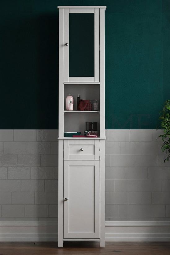Home Discount Bath Vida Priano Mirrored 2 Door 1 Drawer With Shelves Tall Cabinet Bathroom Storage 1900 x 400 x 300 mm 4