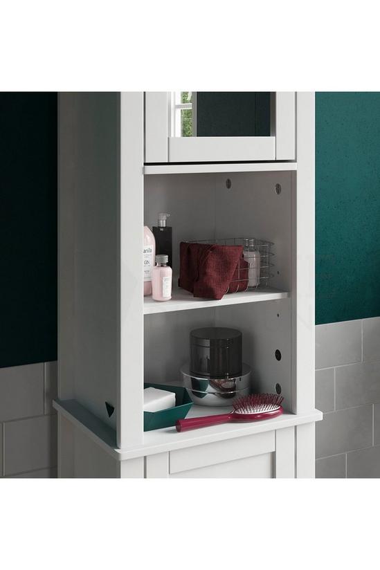 Home Discount Bath Vida Priano Mirrored 2 Door 1 Drawer With Shelves Tall Cabinet Bathroom Storage 1900 x 400 x 300 mm 5