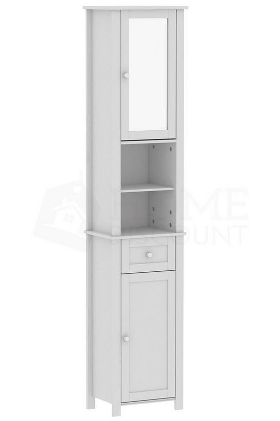 Home Discount Bath Vida Priano Mirrored 2 Door 1 Drawer With Shelves Tall Cabinet Bathroom Storage 1900 x 400 x 300 mm 6