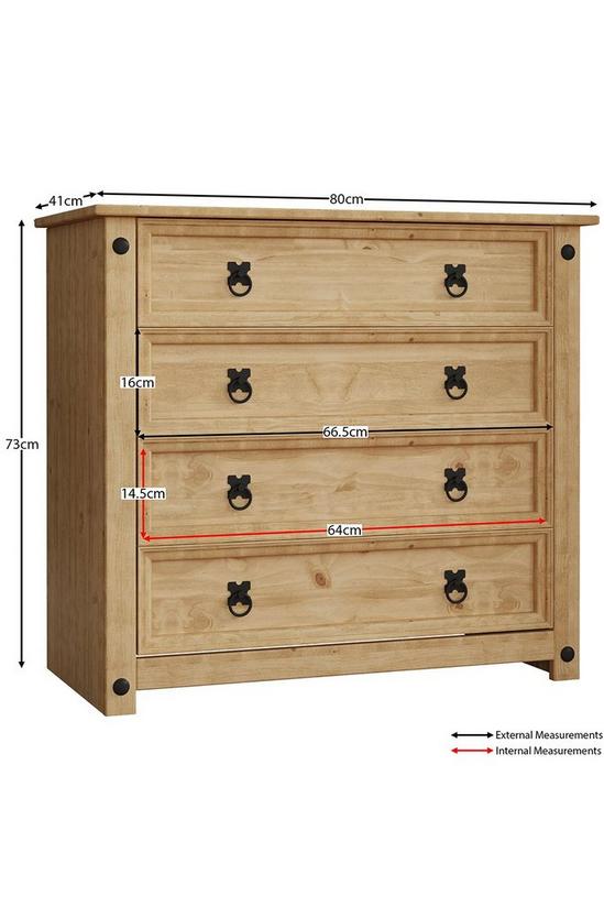 Home Discount Vida Designs Corona Rustic 4 Drawer Chest Storage Bedroom Furniture 2
