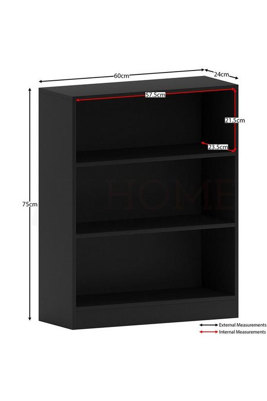 Home Discount Vida Designs Cambridge 3 Tier Low Bookcase Storage Unit 750 x 600 x 240 mm 2