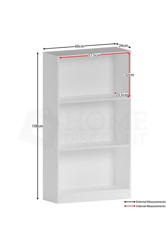 Home Discount Vida Designs Cambridge 3 Tier Medium Bookcase Storage Unit 1080 x 600 x 240 mm 2