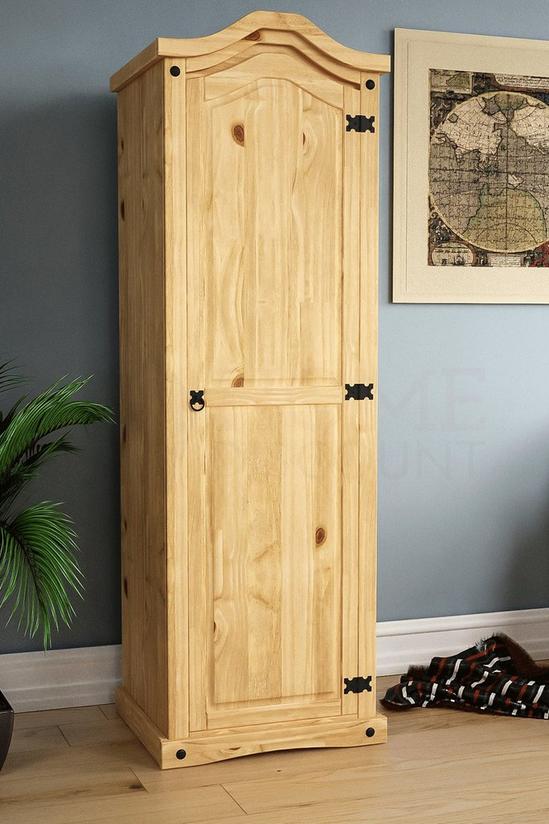 Home Discount Vida Designs Corona 1 Door Wardrobe Solid Pine 1780 x 570 x 500 mm 1