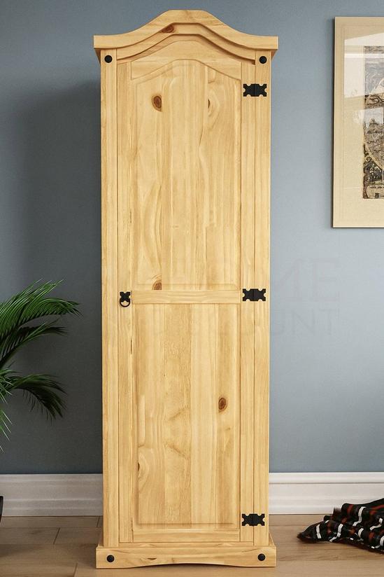 Home Discount Vida Designs Corona 1 Door Wardrobe Solid Pine 1780 x 570 x 500 mm 2