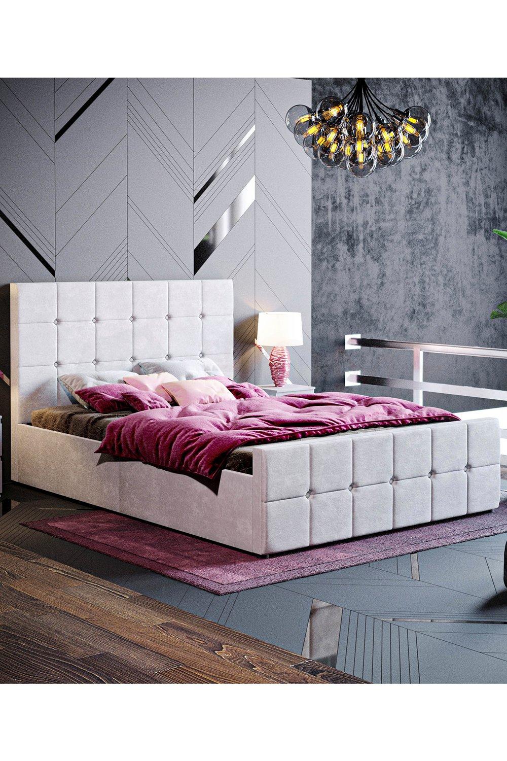Vida Designs Valentina Double Ottoman Bed Frame Velvet Fabric 1060 x 1470 x 2070 mm