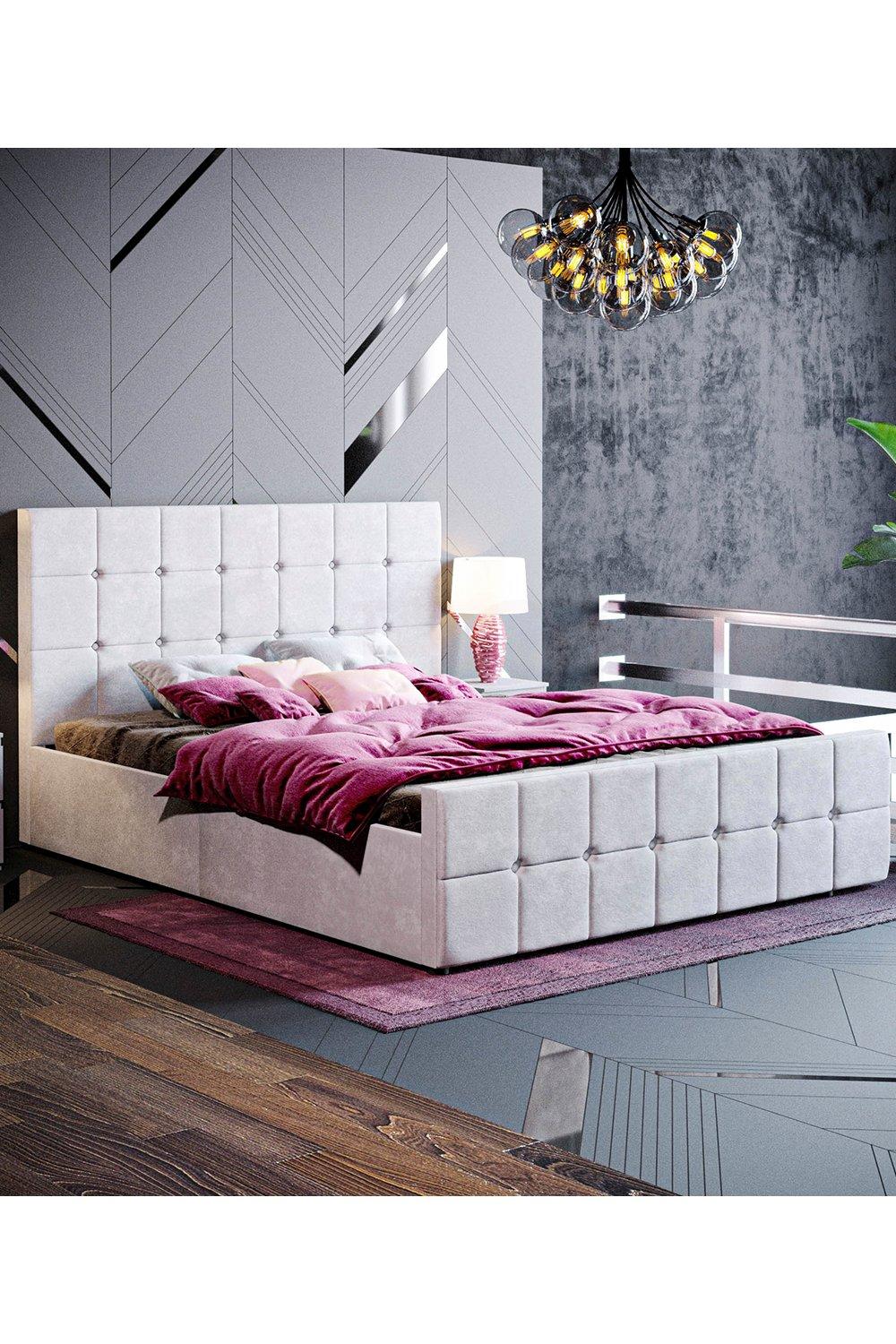 Vida Designs Valentina King Size Ottoman Bed Frame Velvet Fabric 1040 x 1600 x 2170 mm