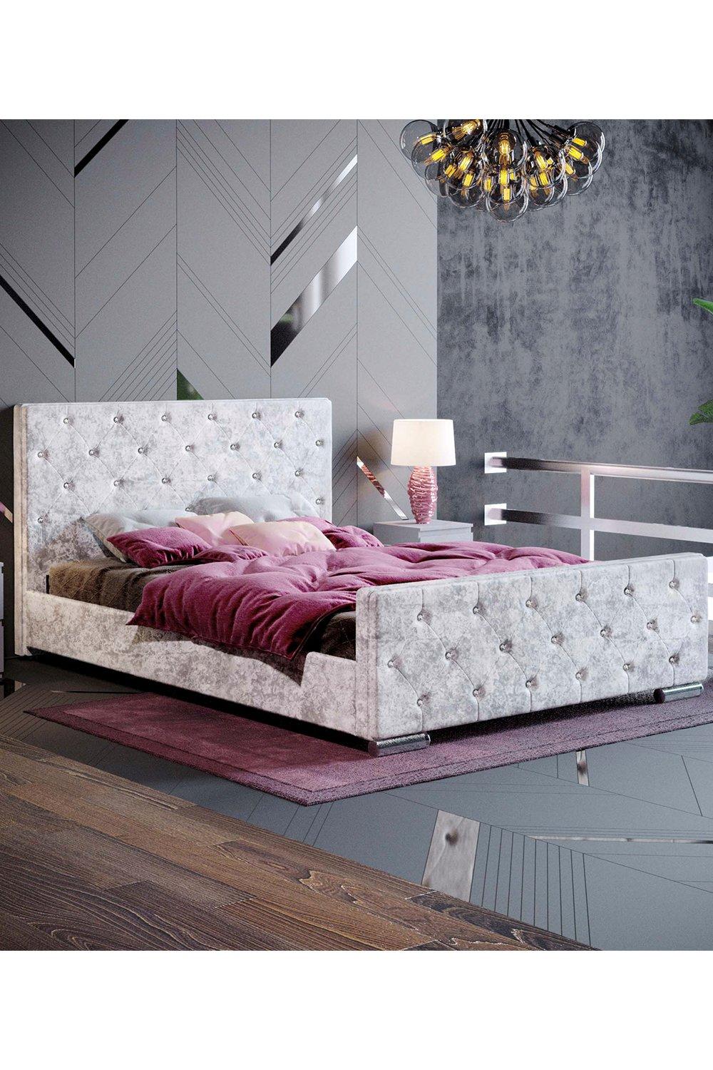 Vida Designs Arabella Double Bed Frame Velvet Fabric 950 x 1450 x 2080 mm