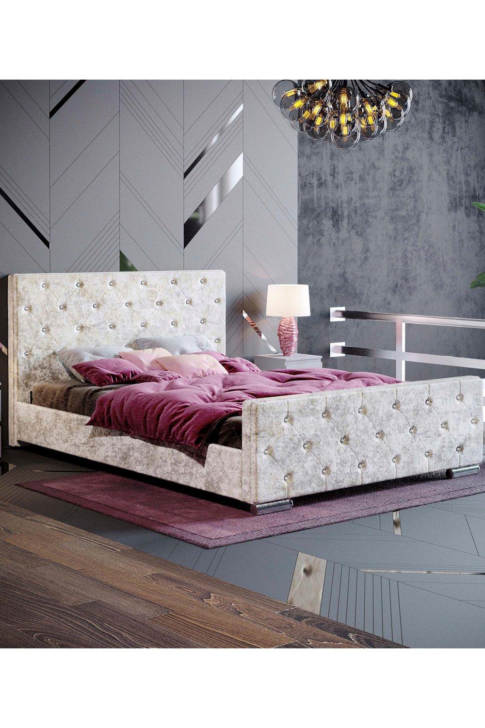 Vida Designs Arabella Double Bed Frame Velvet Fabric 950 x 1450 x 2080 mm