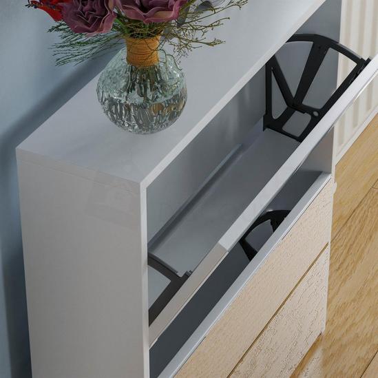 Home Discount Vida Designs 2 Drawer Mirrored Shoe Cabinet Storage Organizer 660 x 625 x 165 mm 4