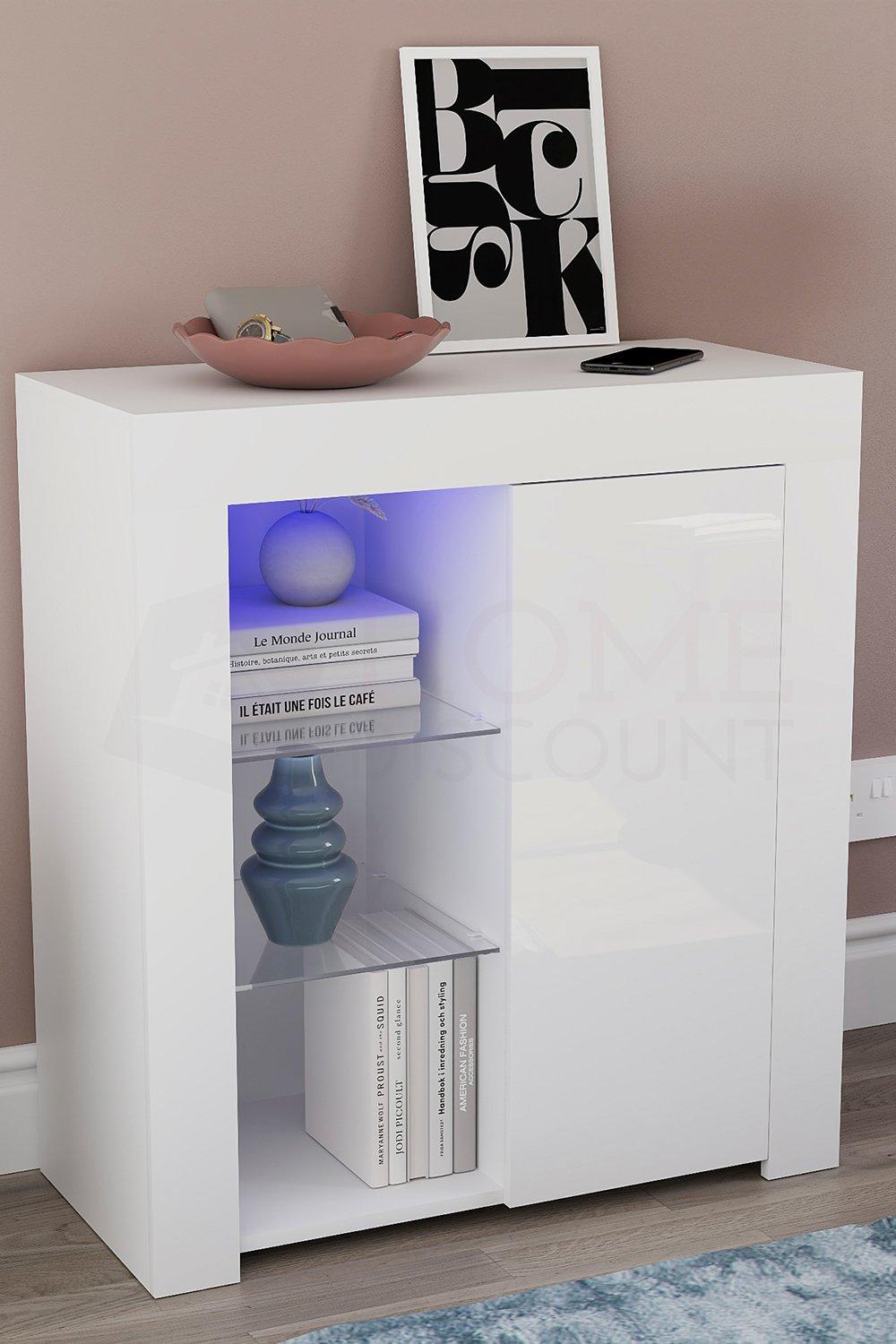 Vida Designs Azura 1 Door LED Sideboard Cabinet 830 x 750 x 350 mm