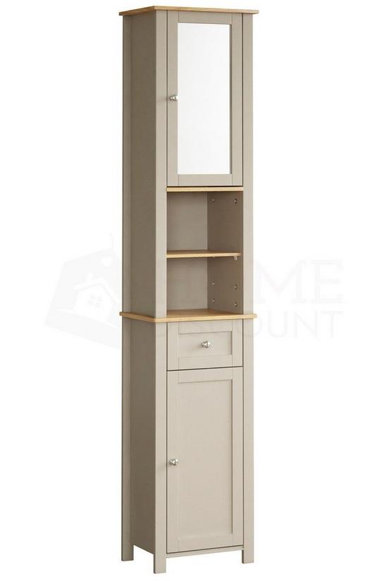 Home Discount Bath Vida Priano Mirrored 2 Door 1 Drawer With Shelves Tall Cabinet Bathroom Storage 1900 x 400 x 300 mm 6