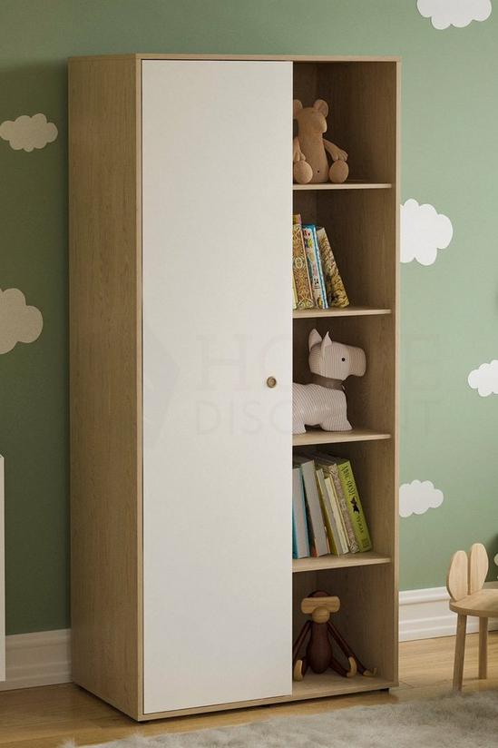 Home Discount Junior Vida Neptune 1 Door Wardrobe With Shelves Storage Bedroom Furniture 1