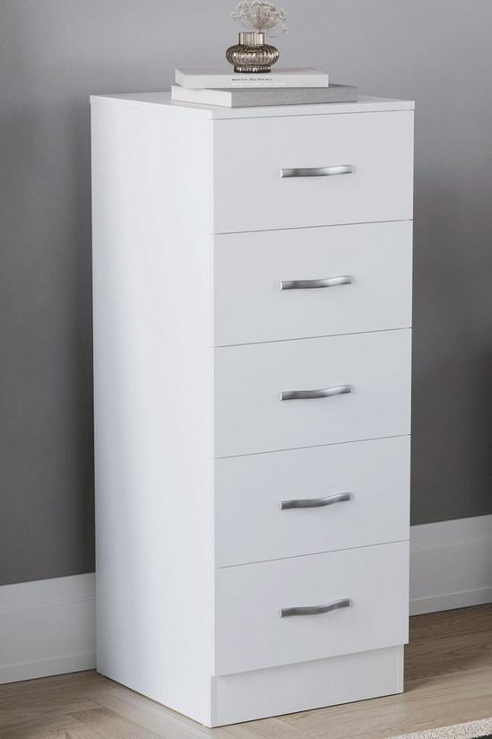 Home Discount Vida Designs Riano 5 Drawer Narrow Chest Storage Bedroom Furniture 1