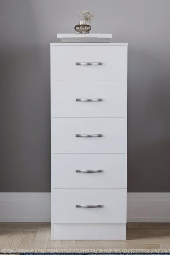 Home Discount Vida Designs Riano 5 Drawer Narrow Chest Storage Bedroom Furniture 3