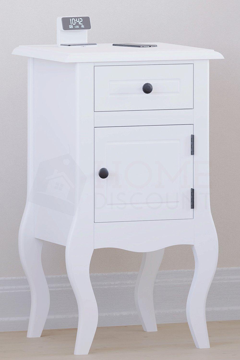 Vida Designs Nishano 1 Drawer 1 Door Bedside Cabinet White Storage Furniture