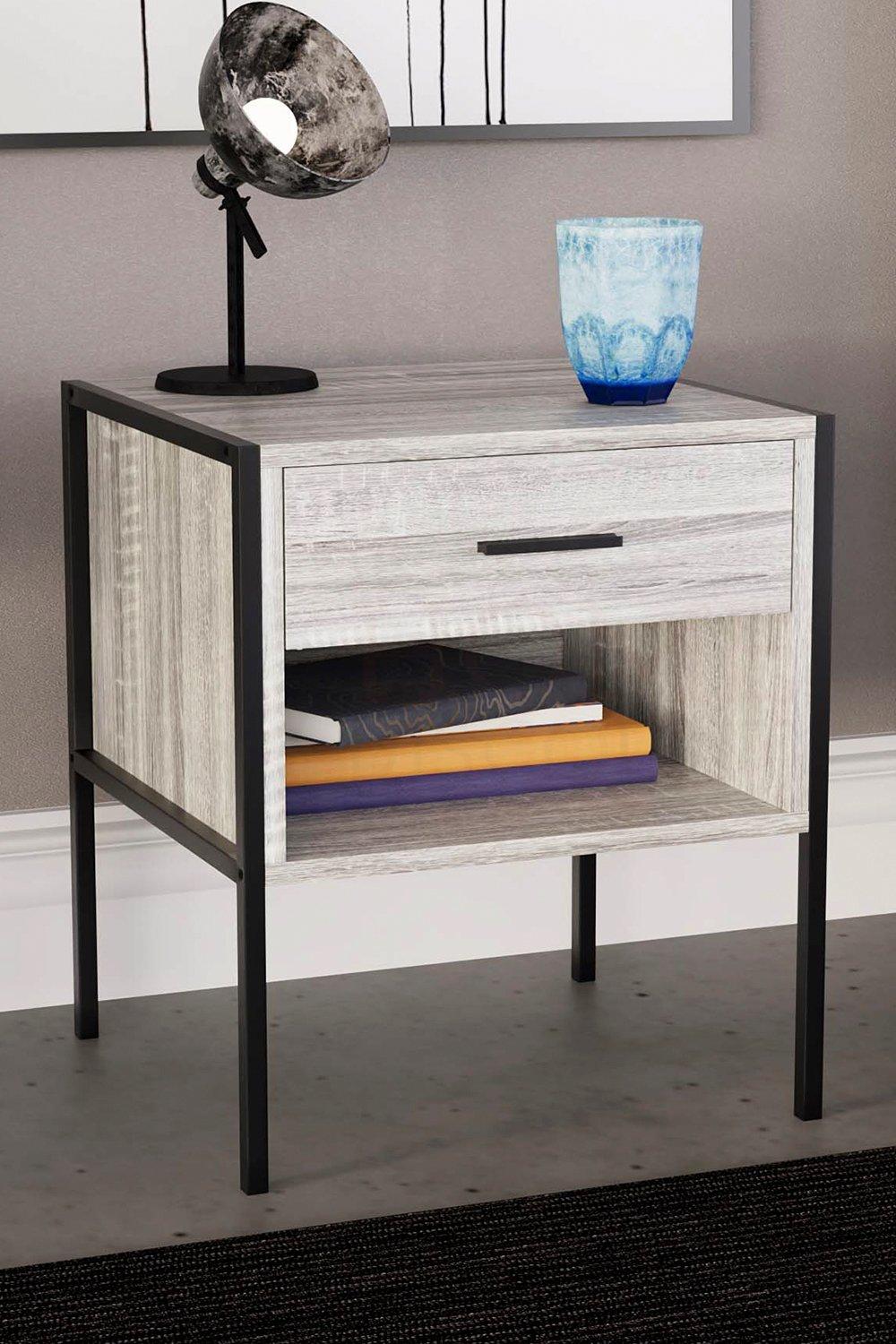 Vida Designs Brooklyn 1 Drawer Bedside Cabinet Chest Of Drawers Storage Bedroom Furniture