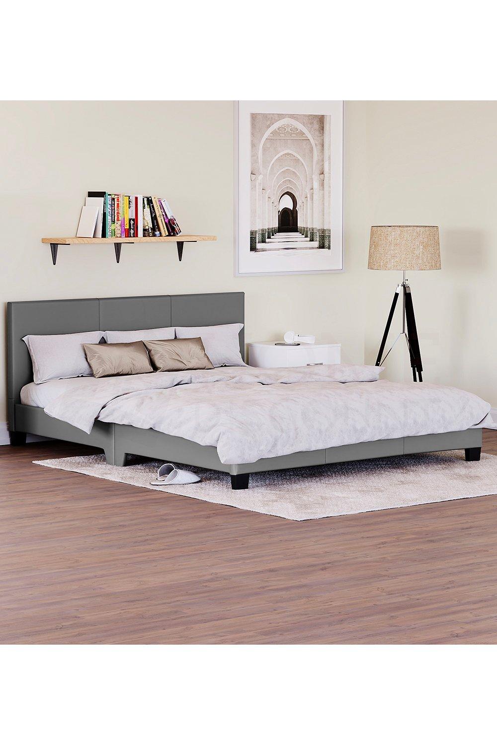 Vida Designs Lisbon King Size Faux Leather Bed Frame Bedroom Furniture 770 x 1550 x 2080 mm