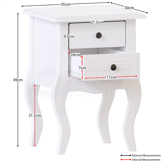 Home Discount Vida Designs Nishano 2 Drawer Bedside Cabinet Set of 2 Storage Furniture 2