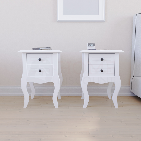 Home Discount Vida Designs Nishano 2 Drawer Bedside Cabinet Set of 2 Storage Furniture 3