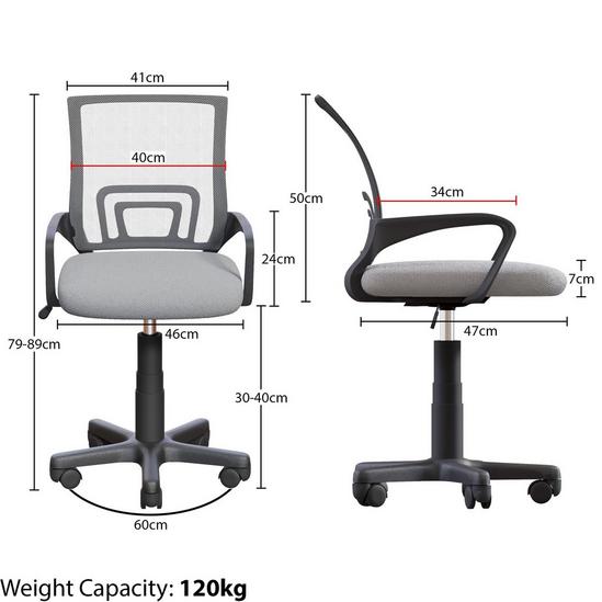 Home Discount Vida Designs Airsdale Office Mesh Chair Backrest Armrest Ergonomic 2