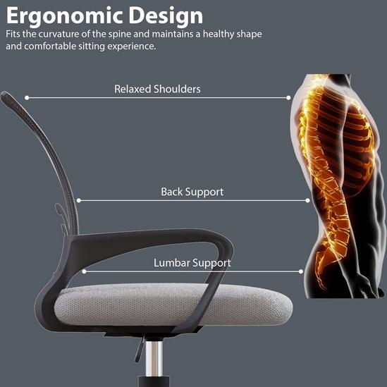 Home Discount Vida Designs Airsdale Office Mesh Chair Backrest Armrest Ergonomic 6