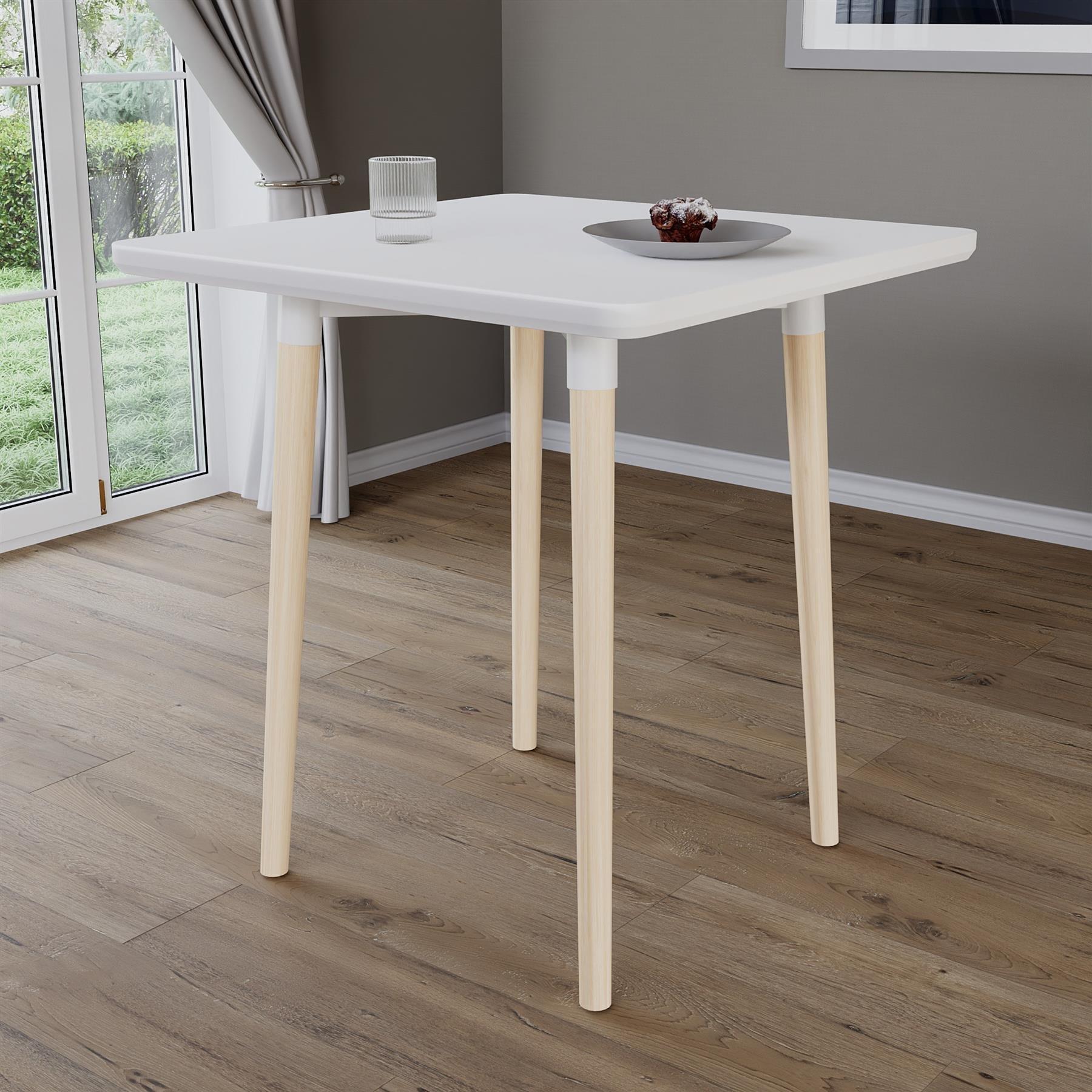Vida Designs Batley 2 Seater Square Dining Table MDF Solid Beech Wood Dining Kitchen Furniture