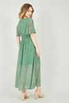 Yumi Green Ditsy Print Ruched Maxi Dress thumbnail 3