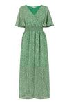 Yumi Green Ditsy Print Ruched Maxi Dress thumbnail 4