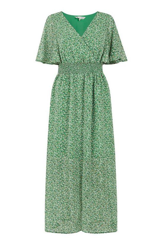 Yumi Green Ditsy Print Ruched Maxi Dress 4