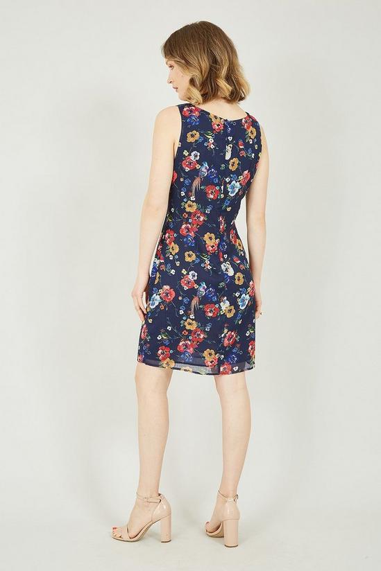 Yumi Navy Bird And Floral Print Shift Dress 3