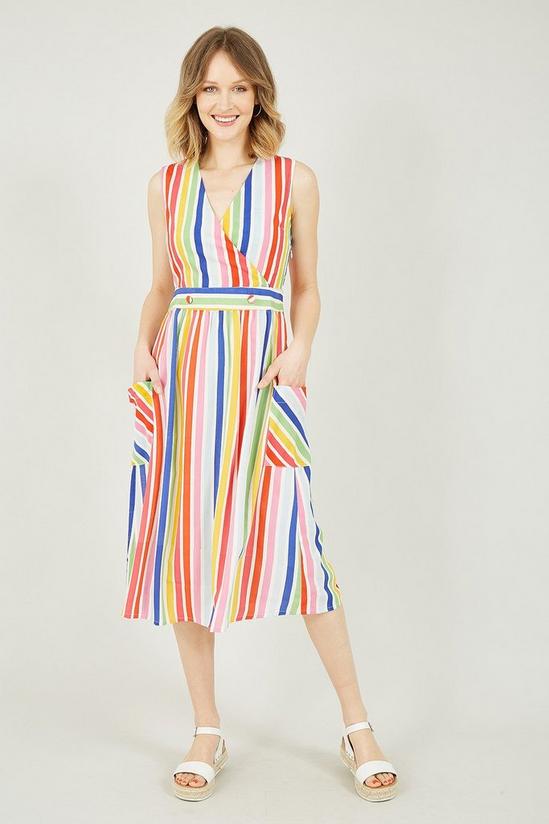 Yumi Multicoloured Wrap Dress With Pockets 1