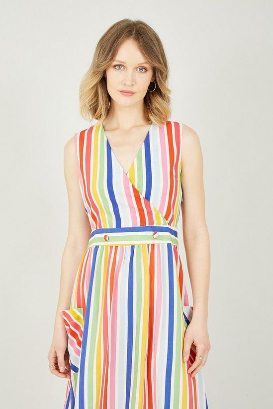 Yumi Multicoloured Wrap Dress With Pockets 2