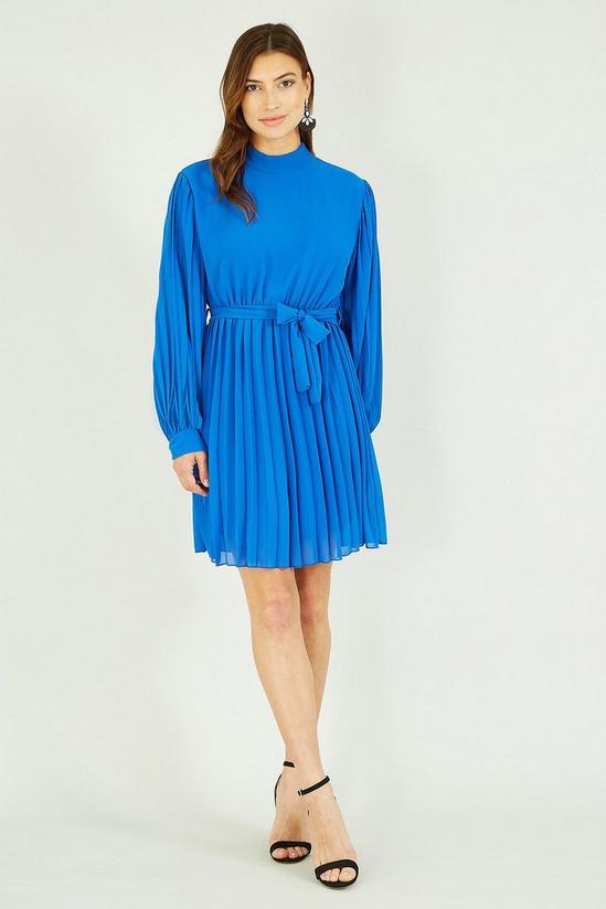 Mela Blue Long Sleeve High Neck Tunic Dress 3