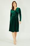 Yumi Green Velvet Wrap Dress thumbnail 2
