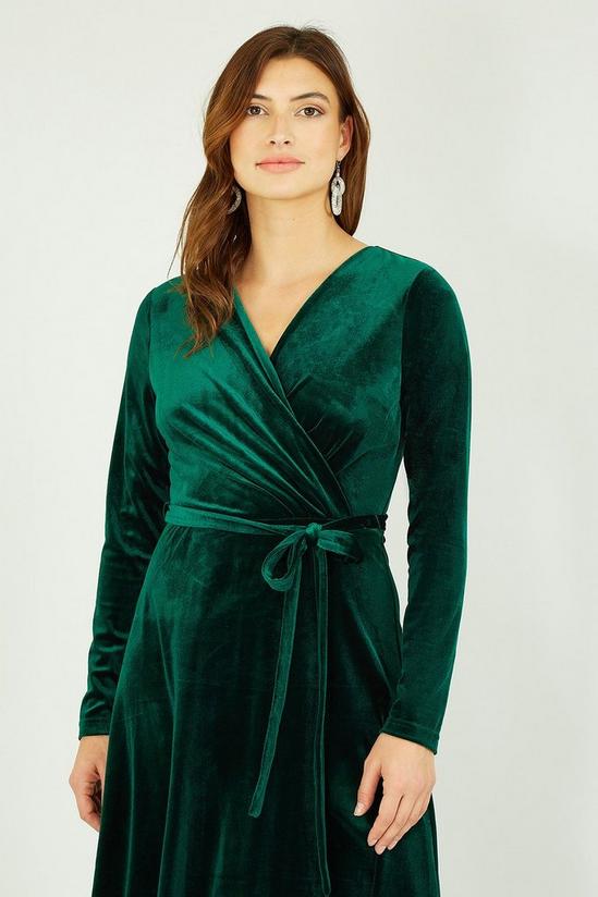 Yumi Green Velvet Wrap Dress 3