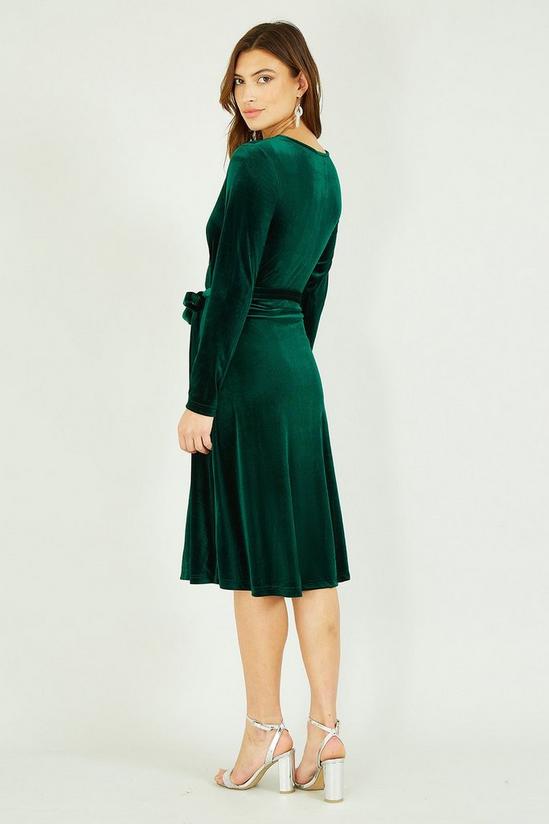 Yumi Green Velvet Wrap Dress 5