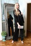 Yumi Black Sequin Blazer With Pockets thumbnail 3