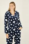 Yumi Navy Heart Super Soft Onesie With Pockets thumbnail 2