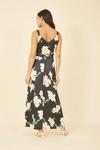 Mela Black Satin Floral Print Maxi Dress thumbnail 3