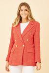Yumi Red Boucle Fitted Blazer thumbnail 1