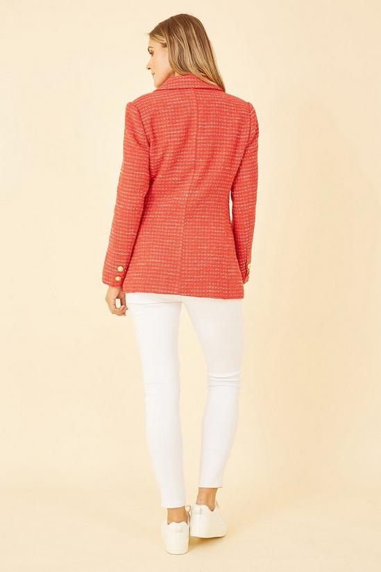 Yumi Red Boucle Fitted Blazer 4
