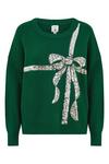 Yumi Green Sequin Bow Knitted Jumper thumbnail 5