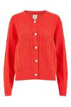 Yumi Red Cable Knit Cardigan With Pearl Buttons thumbnail 4