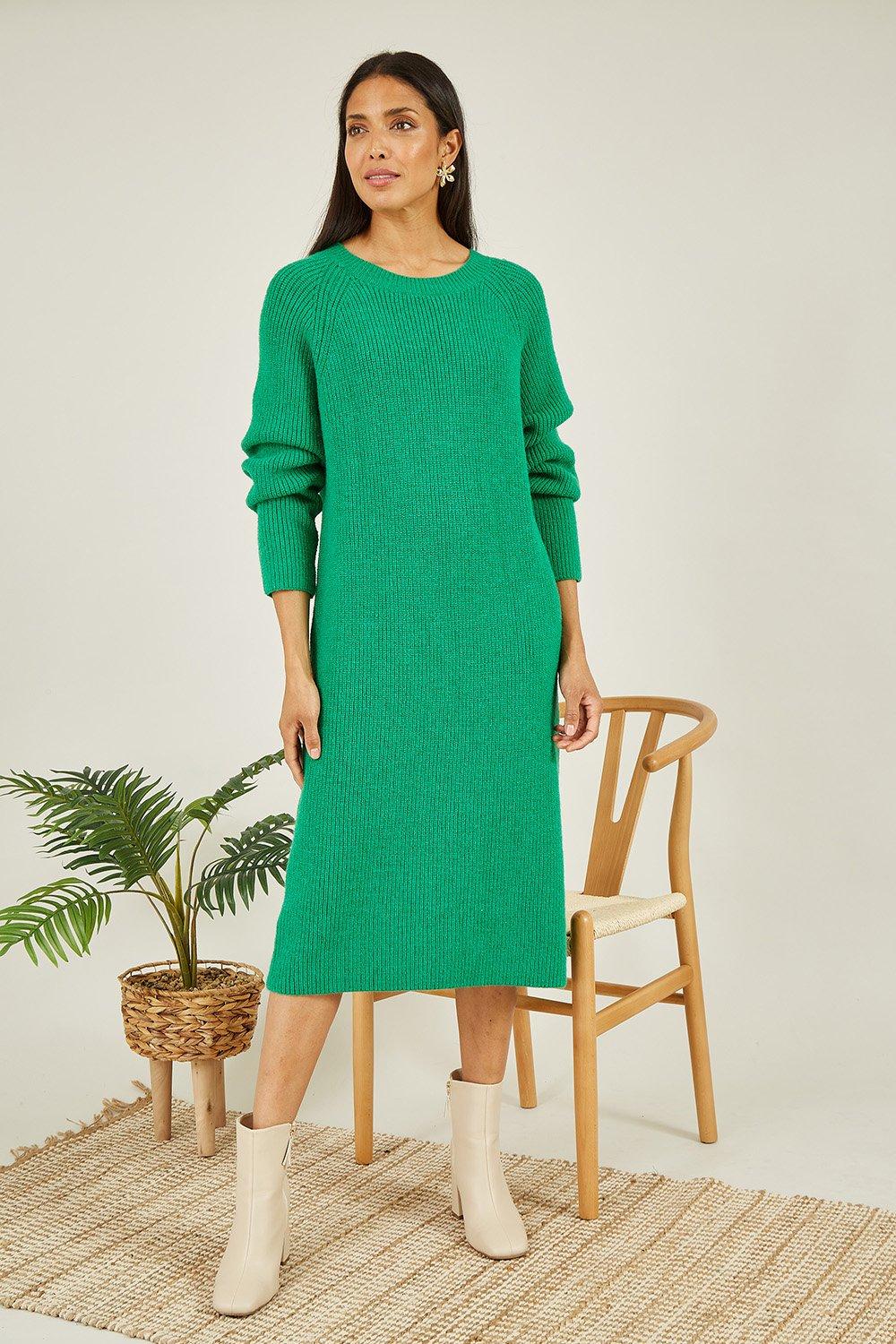 Green Knitted Midi Dress